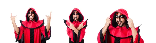 Homme diable en costume rouge — Photo