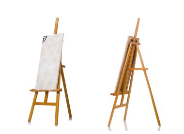 Beyaz arkaplanda Easel izole
