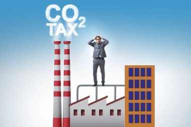 Karbon vergisi konsepti işadamı