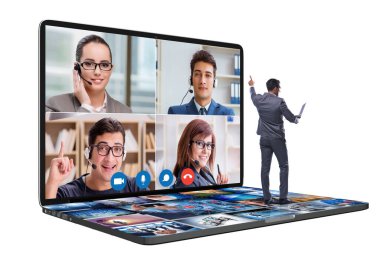 Salgın sırasında uzak video konferansı kavramı