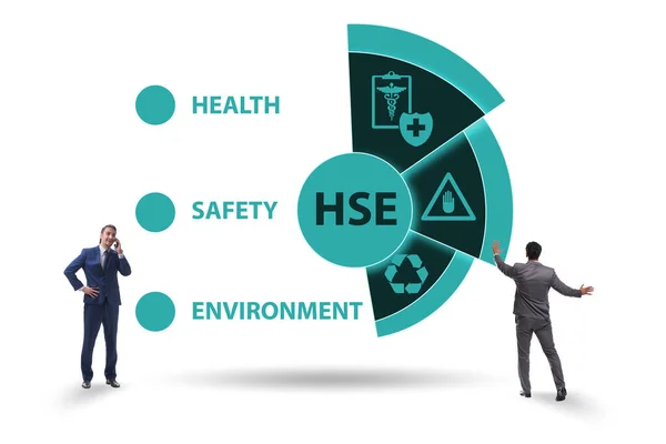 HSE concept voor gezondheid en veiligheid milieu met zakenman — Stockfoto