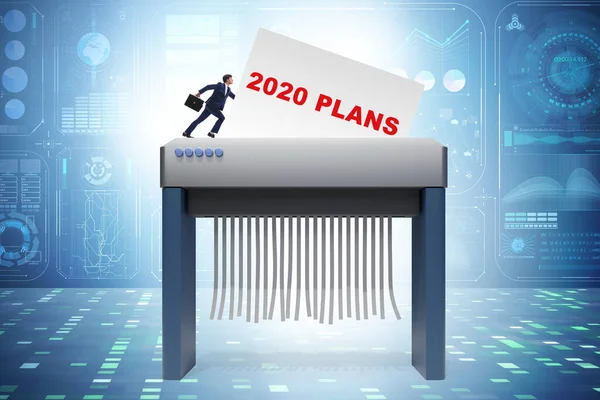 Konzept der gescheiterten Strategie und Pläne für 2020 — Stockfoto