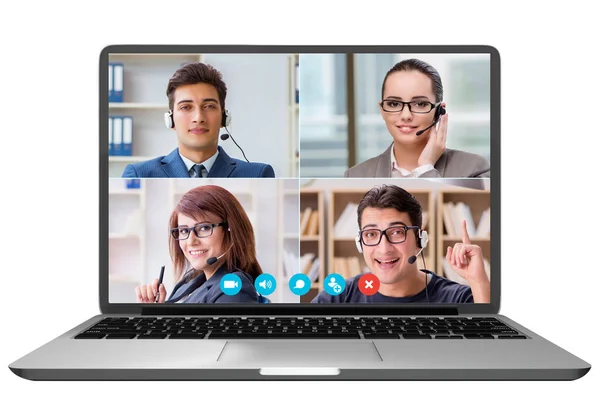 Concept van virtuele samenwerking via videoconferentie — Stockfoto