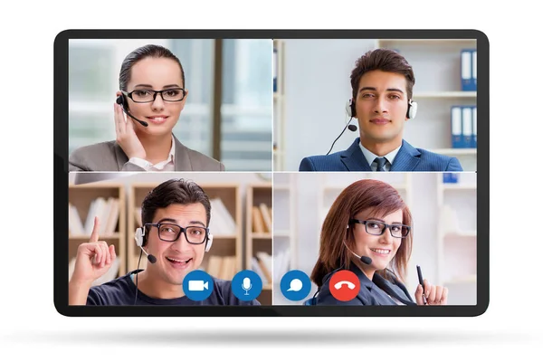 Concepto de colaboración virtual a través de videoconferencia —  Fotos de Stock