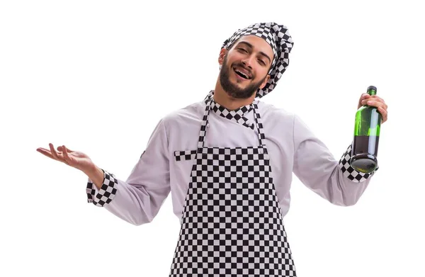 O cozinheiro masculino isolado no fundo branco — Fotografia de Stock