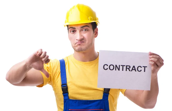 Trabajador no contento con su contrato de trabajo — Foto de Stock