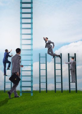 Rakiplerini döven iş adamlarıyla rekabet konsepti