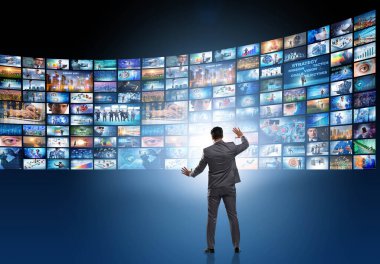 İş adamıyla fotoğraf kolajı