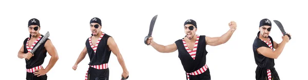 Mannen i piratkostym i halloween koncept — Stockfoto