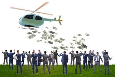 Helikopter para konseptinde iş adamı