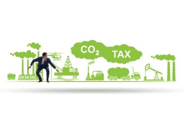 Karbon vergisi konsepti işadamı