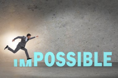 İmkansız iş konseptinde iş adamı