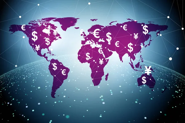 Concepto global de transferencia e intercambio de dinero —  Fotos de Stock