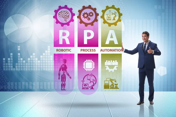 Concepto de RPA - automatización robótica de procesos —  Fotos de Stock