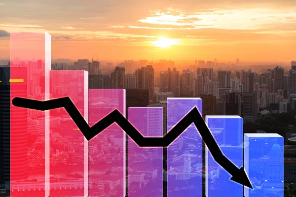 Recession and crisis concept with decline chart — Stock Photo, Image