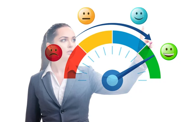 Concept of customer satisfaction with meter — Stock Photo, Image