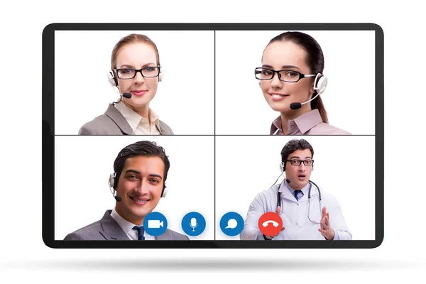 Concepto de colaboración virtual a través de videoconferencia —  Fotos de Stock