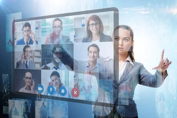 Concept of remote video conferencing during pandemic — Stock Photo, Image