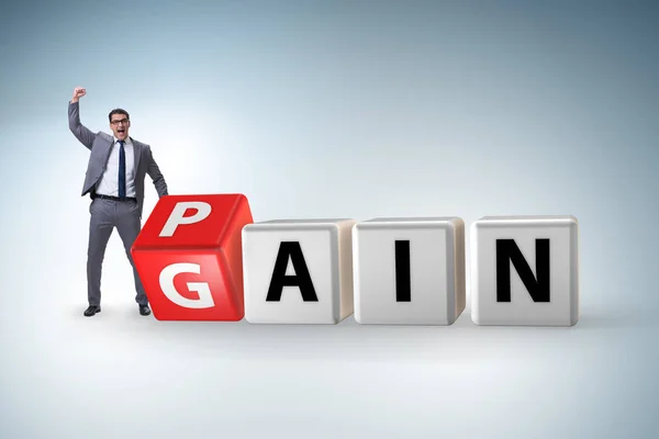 No pain no gain concept with businessman