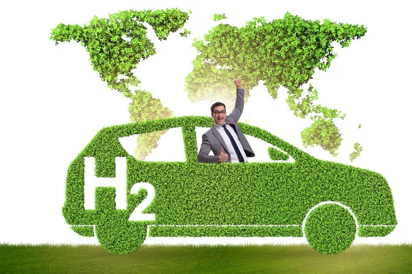 Ekolojik ulaşım kavramında hidrojen araba kavramı — Stok fotoğraf