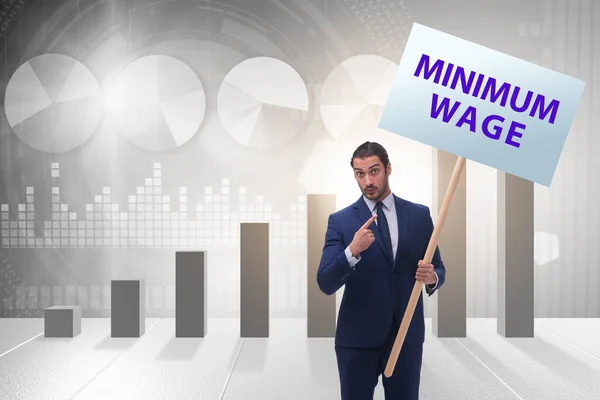 Begrip minimumloon bij de ondernemer — Stockfoto
