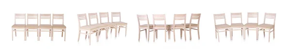 Комплект стульев изолирован на белом — стоковое фото
