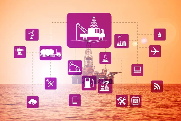 Concept d'automatisation dans l'industrie pétrolière et gazière — Photo