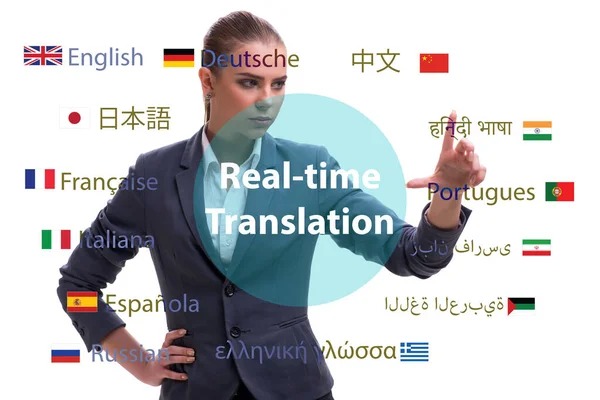 Concept de traduction en ligne depuis une langue étrangère — Photo
