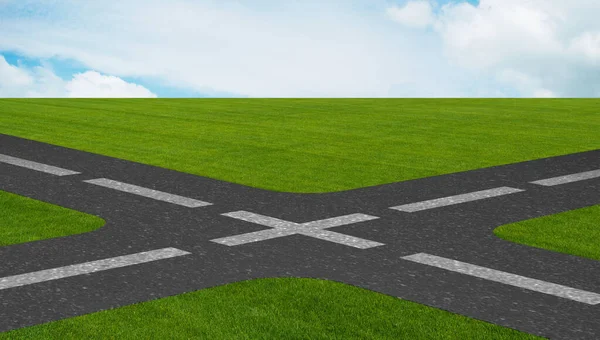 Concept of crossroads in uncertainty concept — Stock Photo, Image