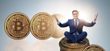 Kripto para birimi engelleme konsepti işadamı