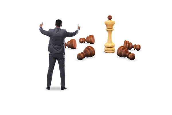 Strategy and tactics concept with businessman — Stock Photo, Image