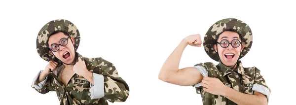 Funny soldier isolated on the white — Stock Photo, Image