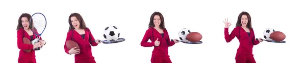 Mujer en traje rojo en el deporte concepto deportivo —  Fotos de Stock