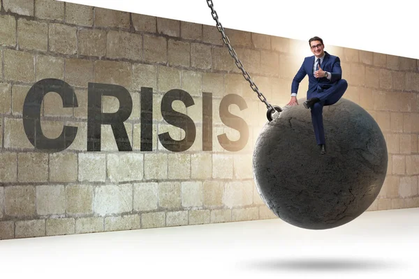 Empresário no conceito de gestão de crises — Fotografia de Stock