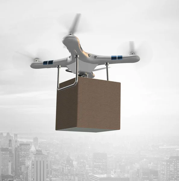 Vari metodi di consegna moderni con razzi e drone — Foto Stock