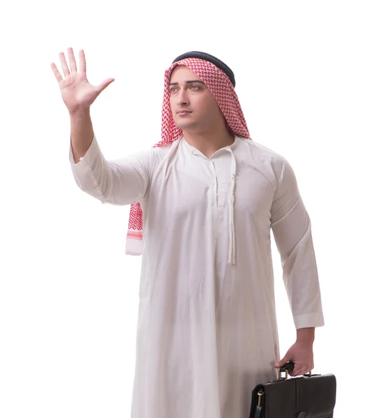 Pengusaha Arab terisolasi dengan latar belakang putih — Stok Foto