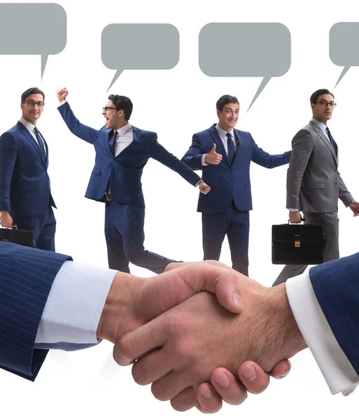 The cooperationa and teamwork concept with handshake — Stock Photo, Image