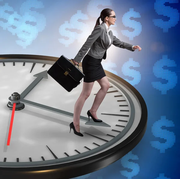 Businesswoman in time management concept