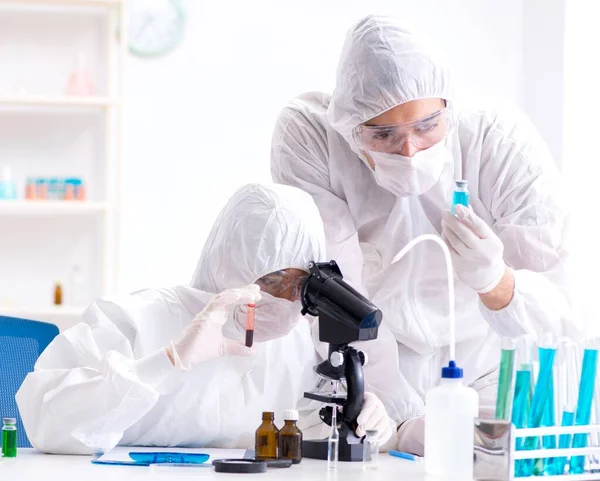 Los dos químicos que trabajan en el laboratorio —  Fotos de Stock