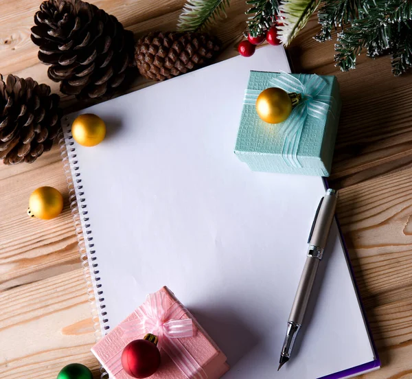 Blank message paper in christmas festive concept — Stock Photo, Image