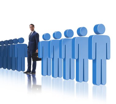 İş adamlarıyla kalabalık konseptinden uzak durmak