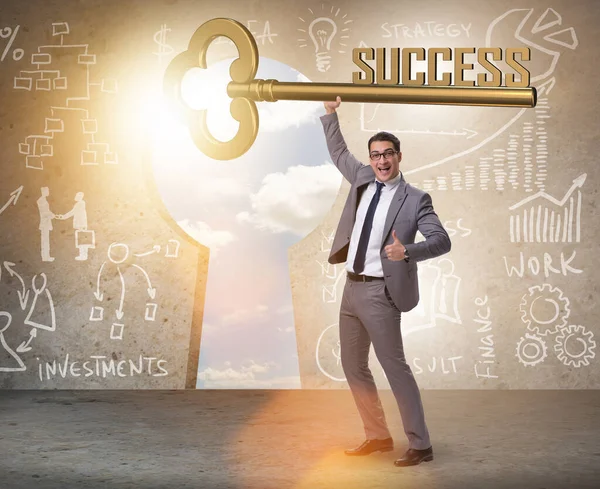 Biznesmen kluczem do sukcesu koncepcji biznesu — Zdjęcie stockowe