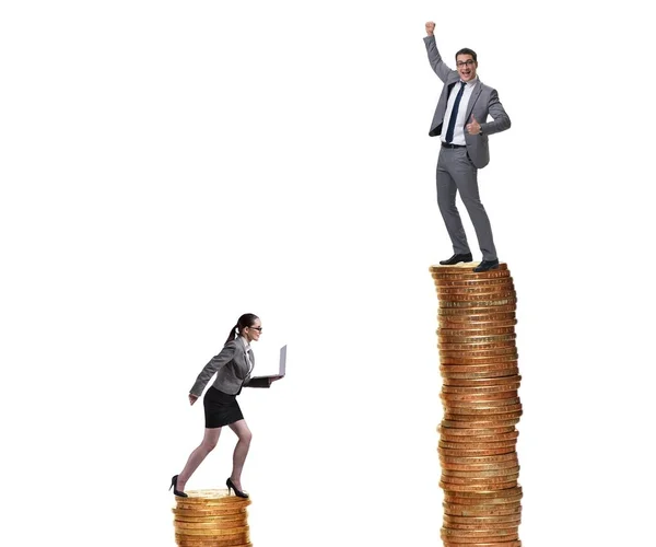 Концепция неравенства в оплате труда и гендерного разрыва между мужчиной и женщиной — стоковое фото