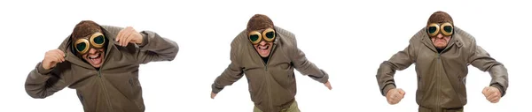 Funny pilot isolated on the white — Stock Photo, Image