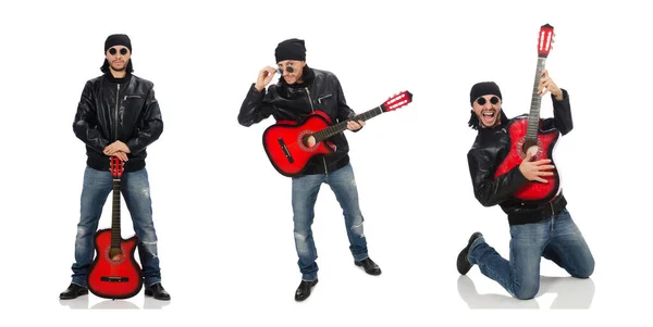 Gitarist beyazı izole etti — Stok fotoğraf