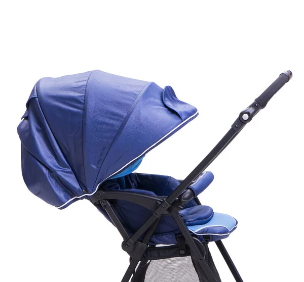 Blue pushchair isolated on white background — Stock Photo, Image