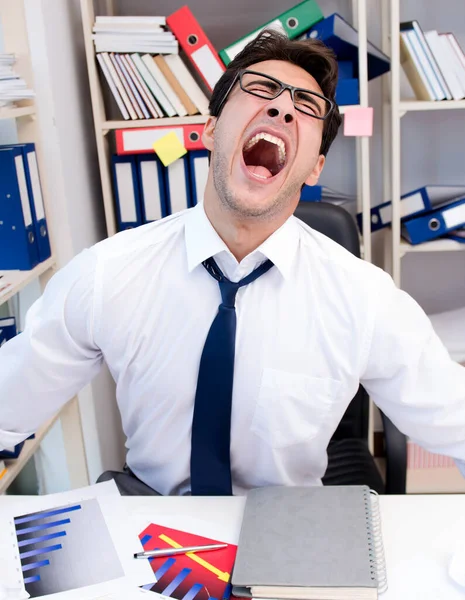 Angry and scary businessman in the office — Stock Photo, Image
