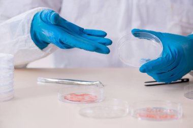 Laboratuvarda çalışan genç bir kimyager.