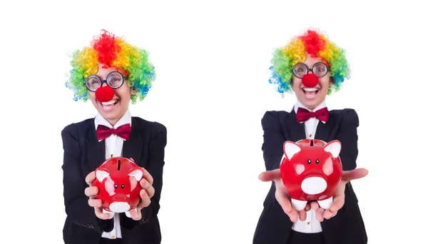 Geschäftsmann Clown isoliert auf Weiß — Stockfoto