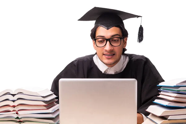 Young handsome student isolated on white — Stock Photo, Image